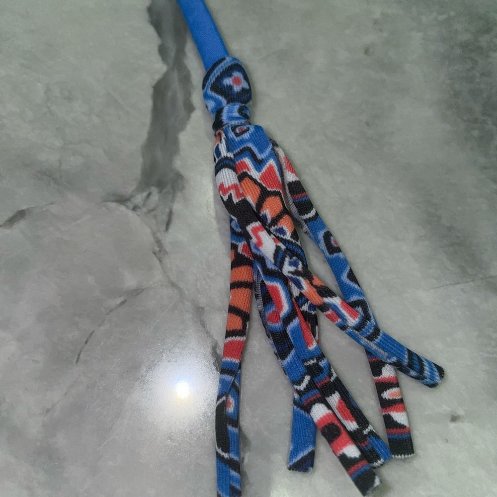 Blue and coral patterned bikini top - Picture 3 of 3